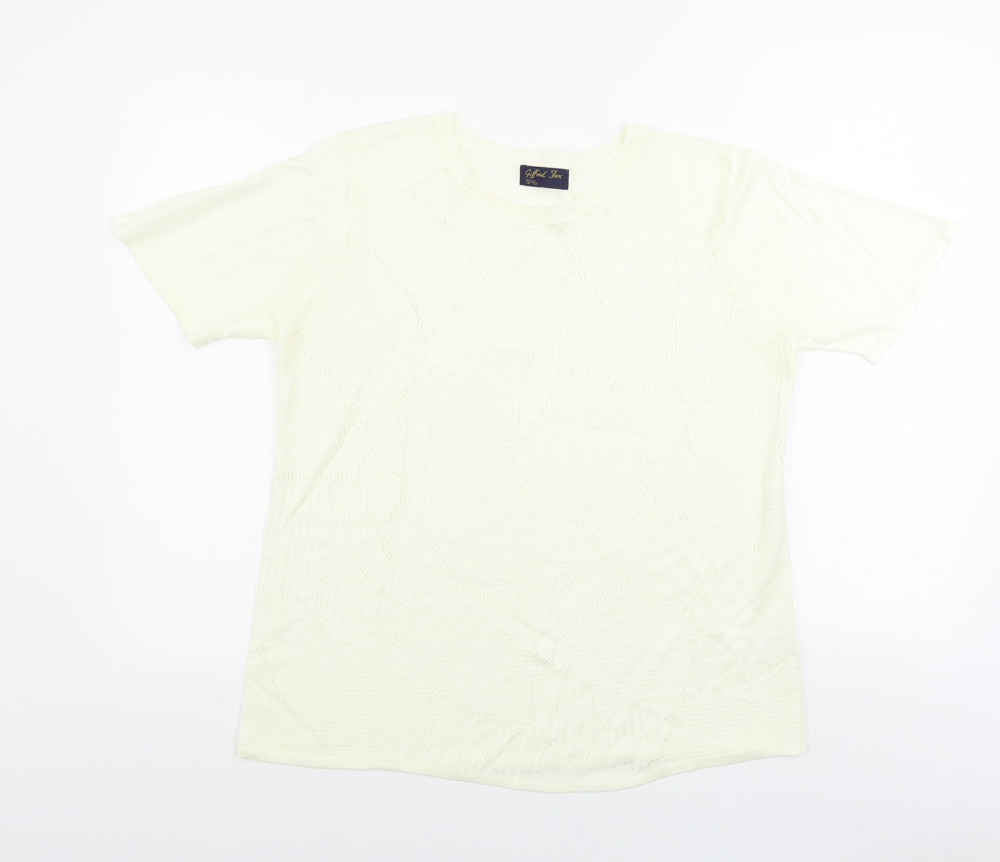 Gifford Fox  Womens Beige   Basic T-Shirt Size 14