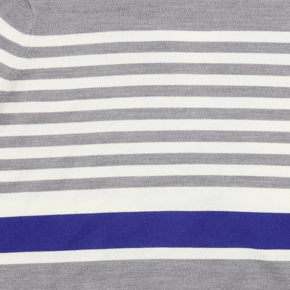 Papaya Womens Grey Striped  Cardigan Jumper Size 14
