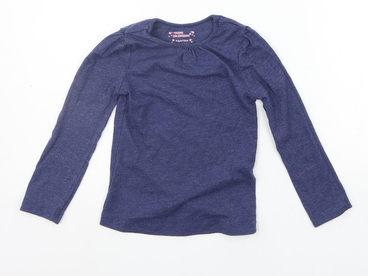 Young Dimension Girls Blue Basic T-Shirt Size 4-5 Years