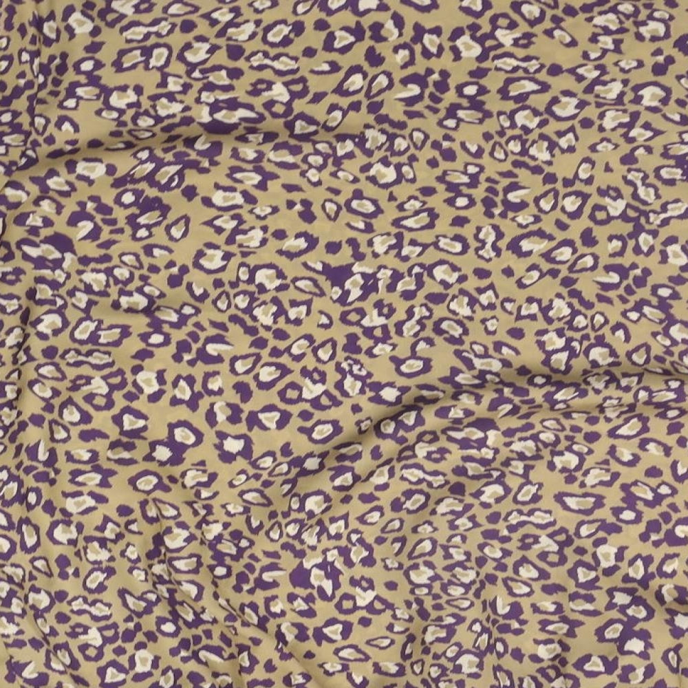 Artigiano Womens Beige Animal Print  Basic Blouse Size 12
