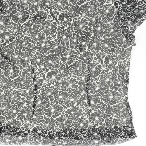 Special Collection Womens Grey Geometric  Basic T-Shirt Size 12