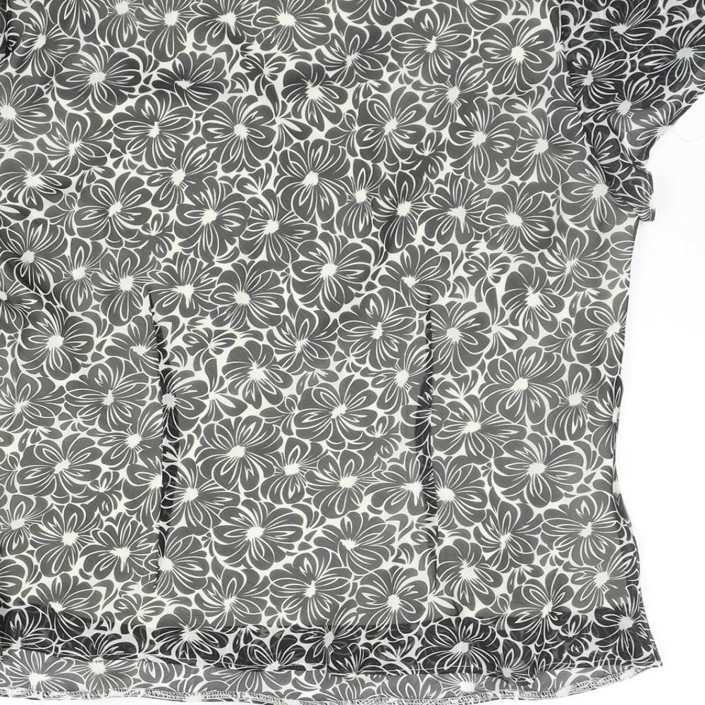 Special Collection Womens Grey Geometric  Basic T-Shirt Size 12