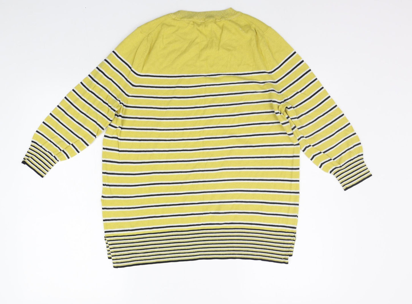 NEXT Womens Yellow Striped  Pullover Jumper Size 16
