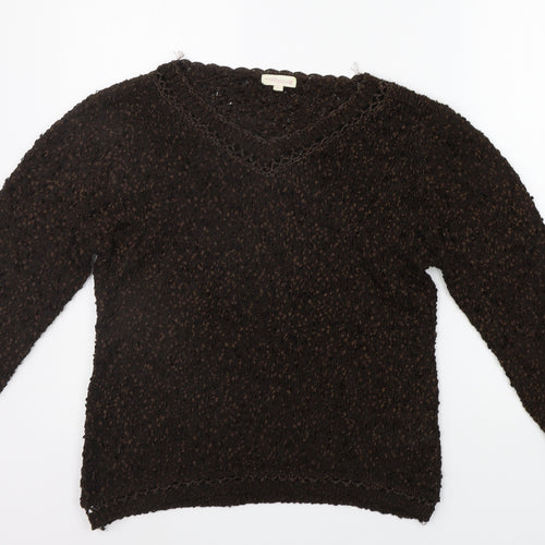 tayberry Womens Brown   Henley Jumper Size L
