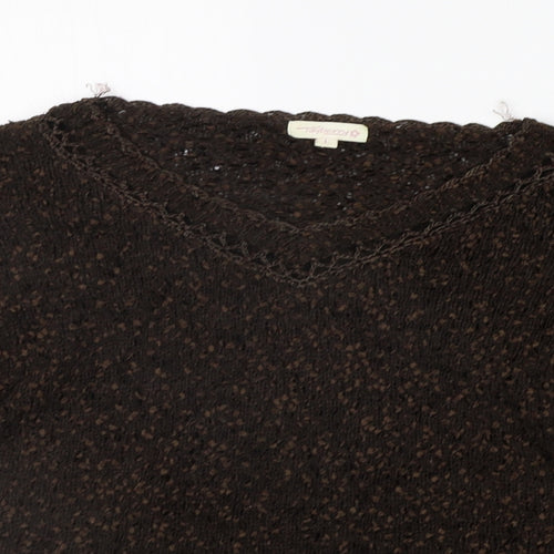 tayberry Womens Brown   Henley Jumper Size L
