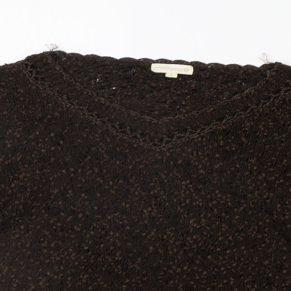 tayberry Womens Brown   Henley Jumper Size L