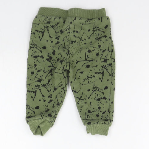 FRED & FLO Girls Green Geometric  Jogger Leggings Size 6-9 Months  - Elasticated Waist