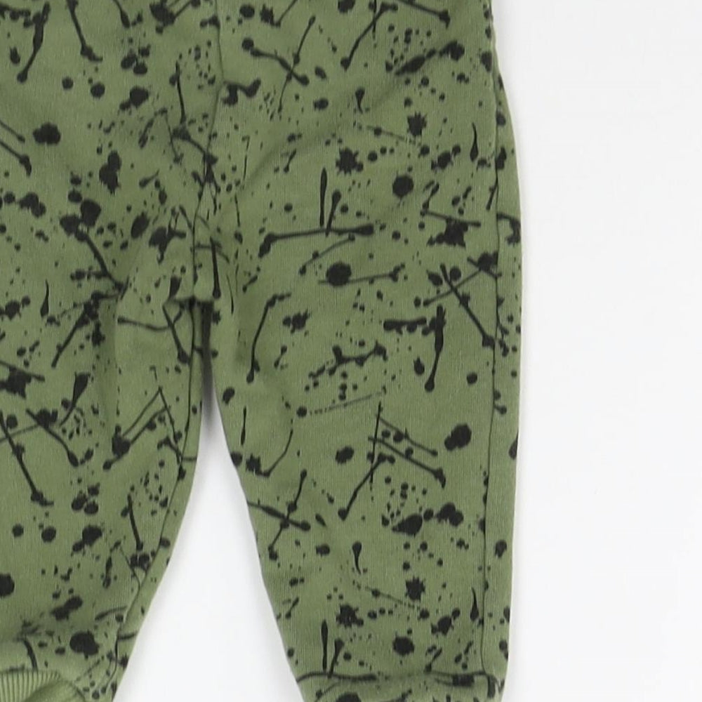 FRED & FLO Girls Green Geometric  Jogger Leggings Size 6-9 Months  - Elasticated Waist