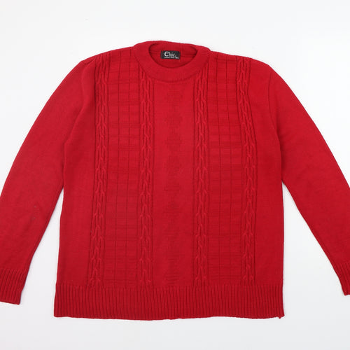 CHIC Womens Red   Pullover Jumper Size M