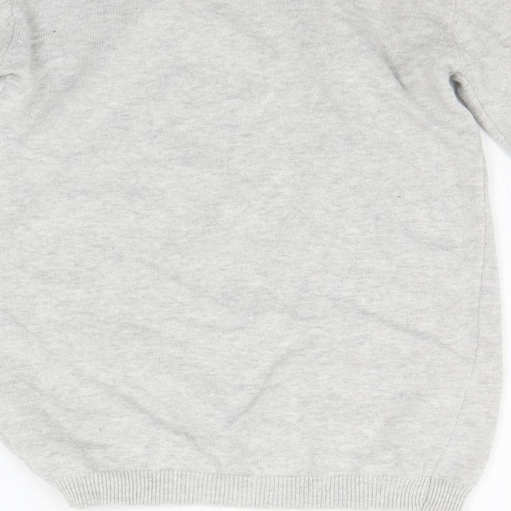 Primark Girls Grey   Pullover Jumper Size 7-8 Years  - details on chest