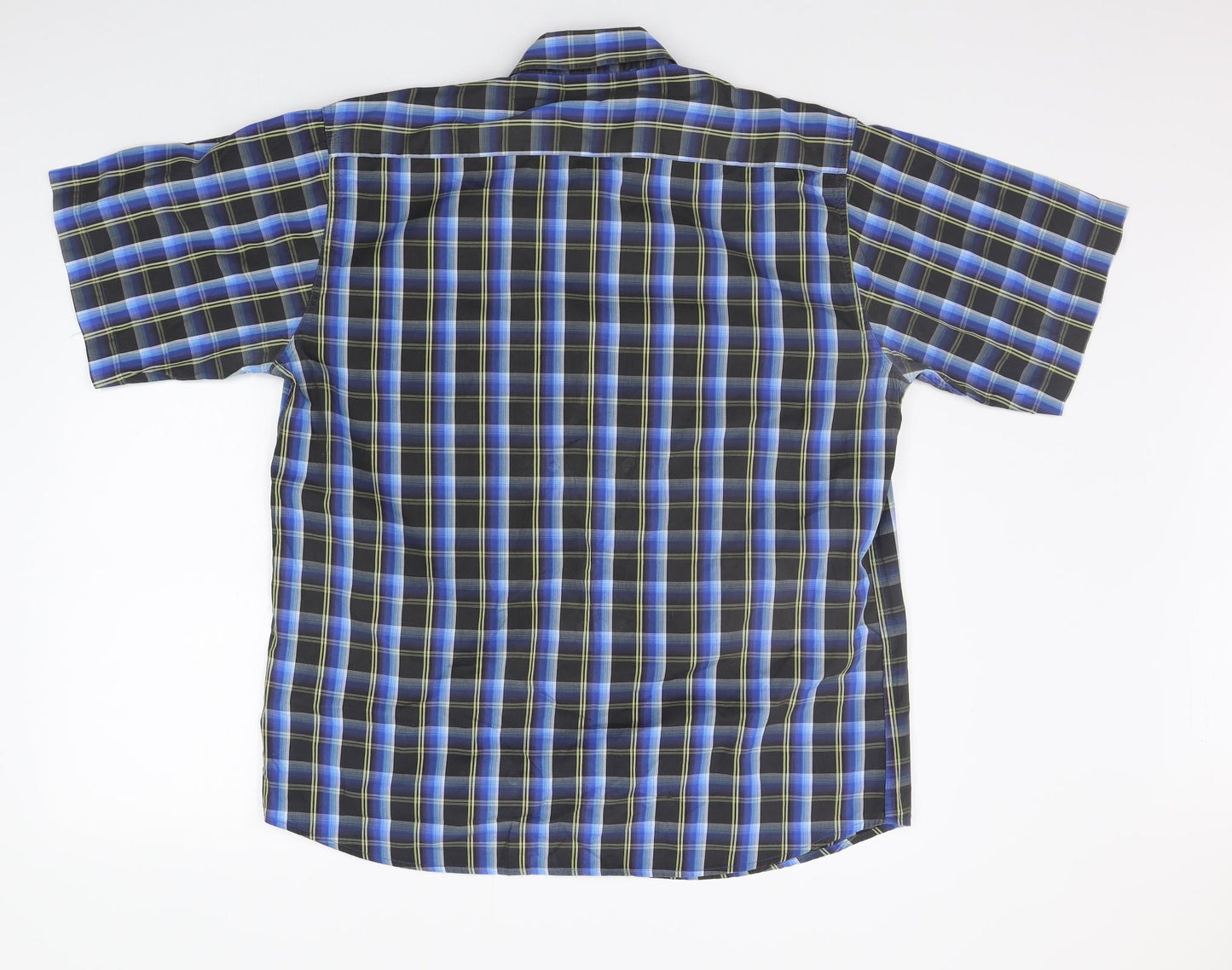 geldar Mens Blue Check   Button-Up Size L