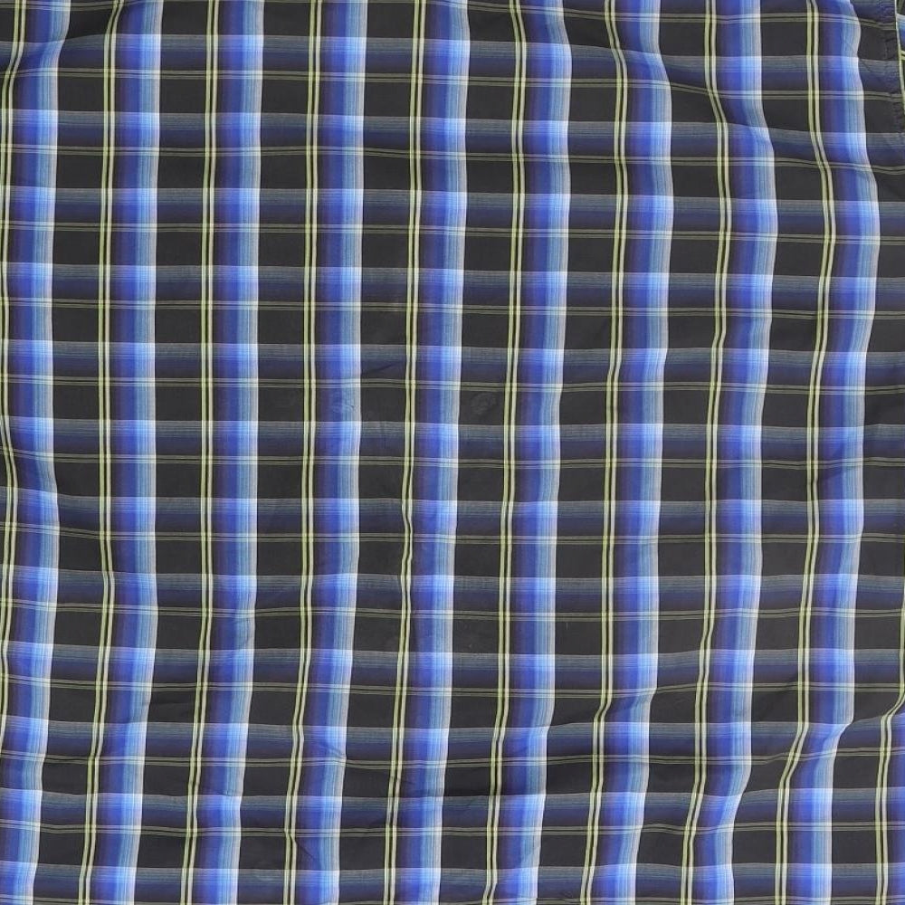 geldar Mens Blue Check   Button-Up Size L