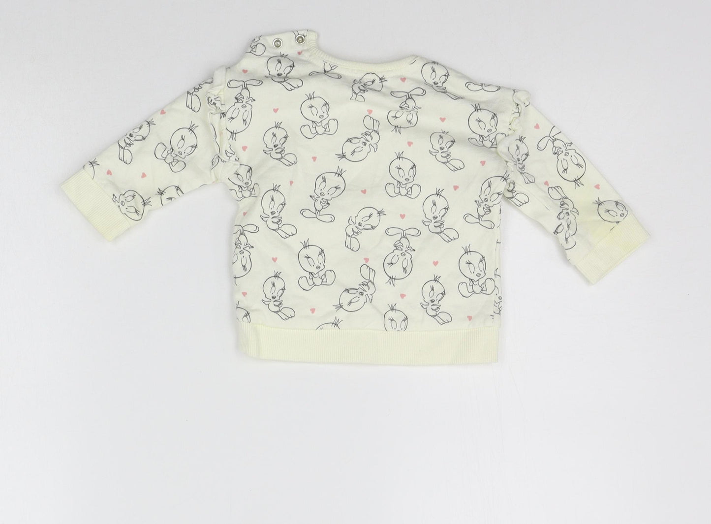George Girls White Geometric  Pullover Jumper Size 3-6 Months