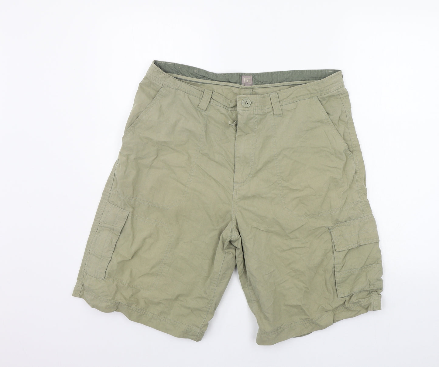 TU Mens Green   Chino Shorts Size 34 in
