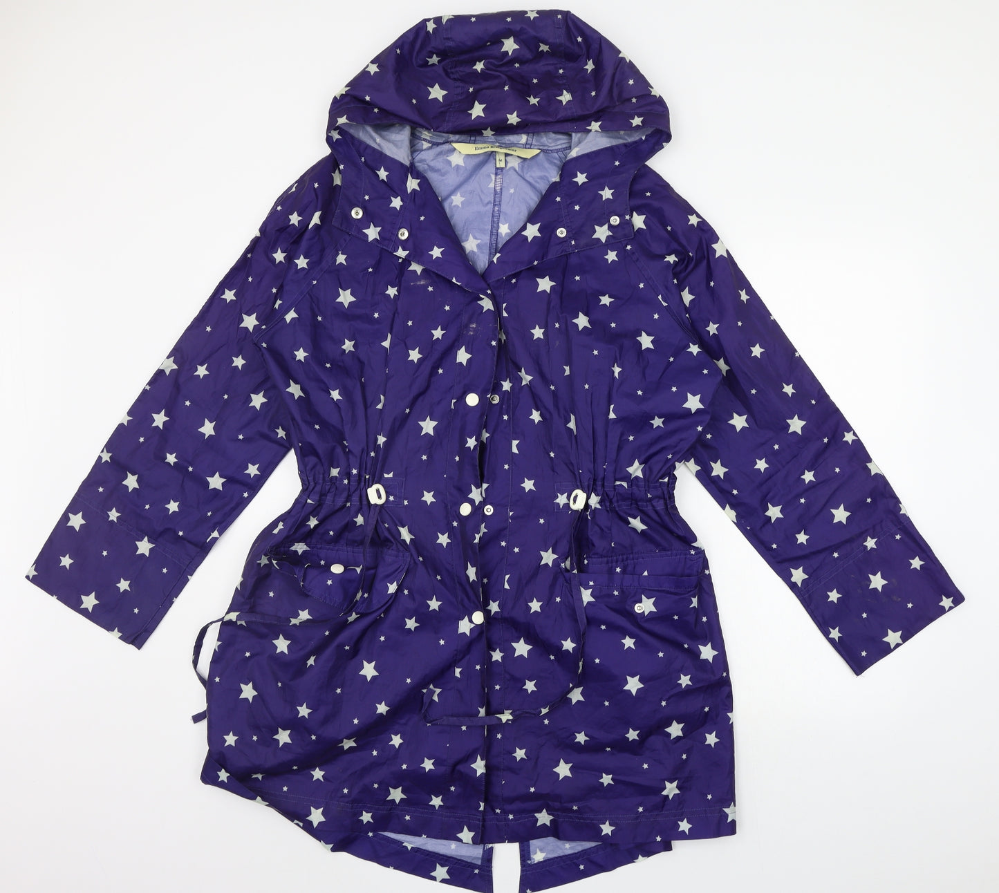 Emma Bridgewater Womens Purple Geometric  Rain Coat Coat Size M