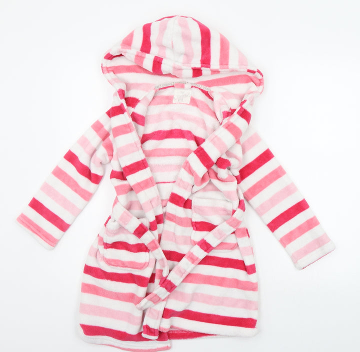 F&F Girls Pink Striped  Top Robe Size 7-8 Years