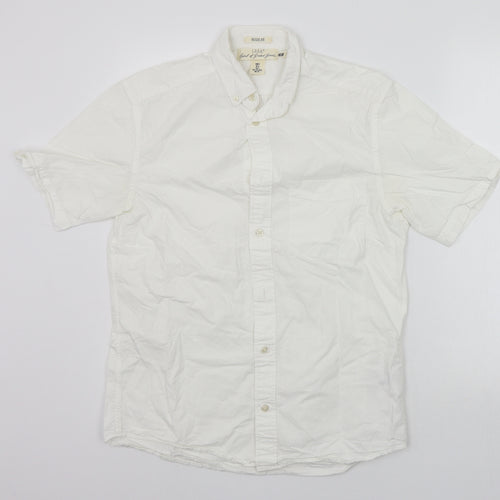 H&M Mens White    Button-Up Size S