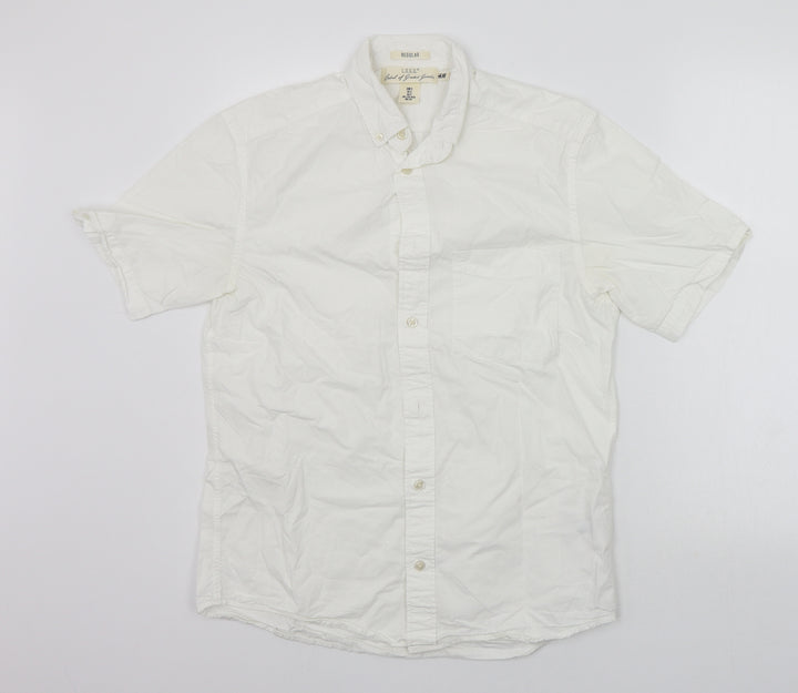 H&M Mens White Button-Up Size S