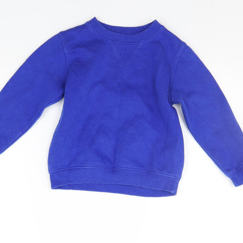 School Life Boys Blue   Pullover Hoodie Size 4 Years