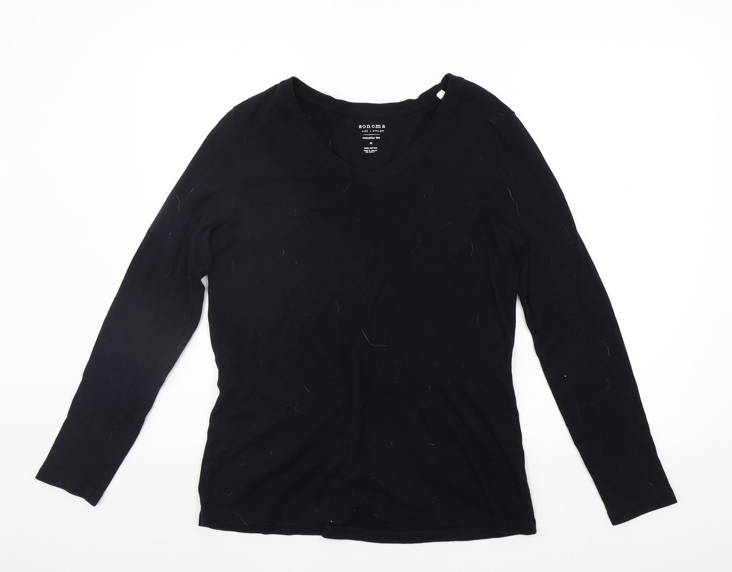 Sonoma Womens Black   Basic T-Shirt Size M