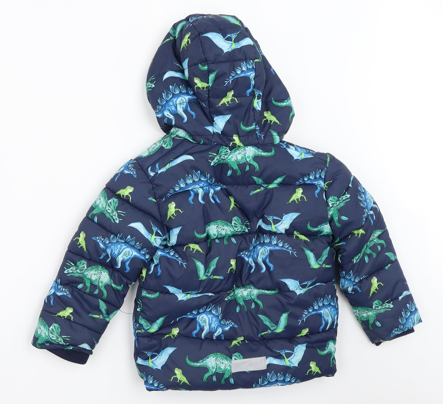 Blue Zoo Boys Blue   Puffer Jacket Coat Size 4-5 Years  - dinosaur