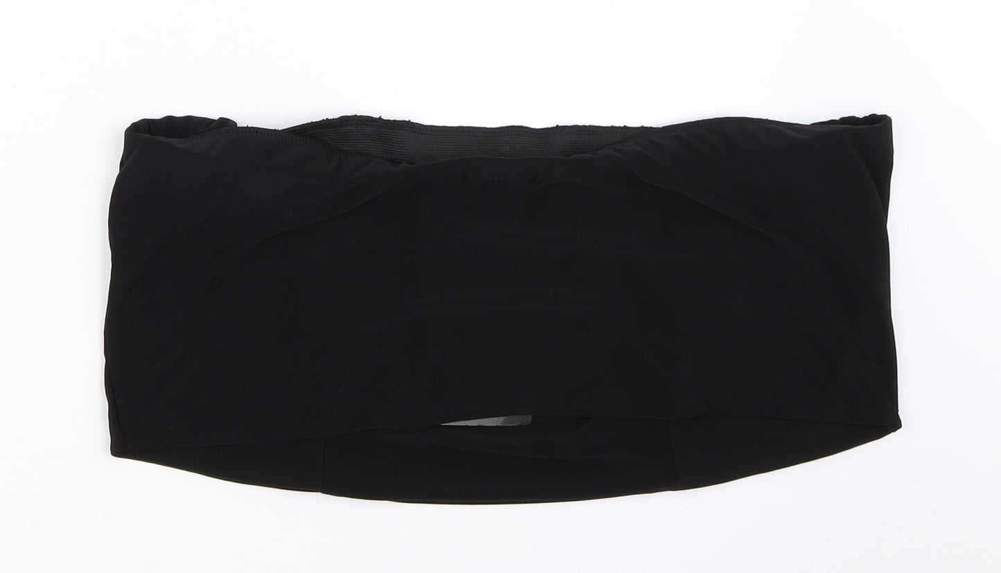 PRETTYLITTLETHING Womens Black   Cropped Blouse Size 24  - Boob Tube