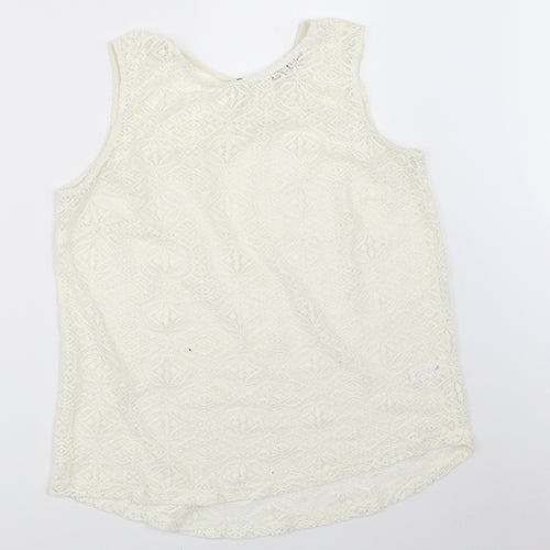 TU Womens Ivory   Basic Blouse Size 12