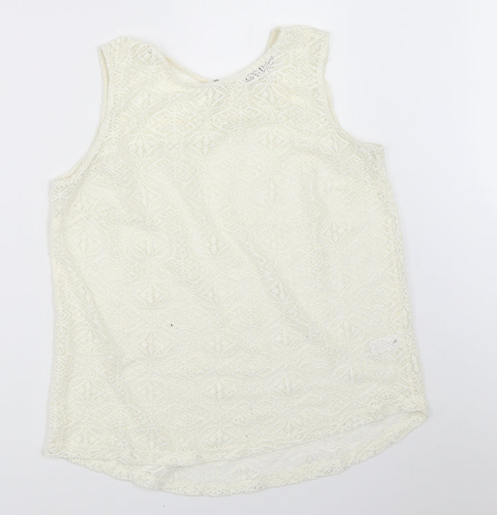 TU Womens Ivory   Basic Blouse Size 12