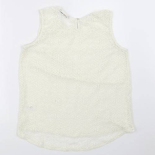 TU Womens Ivory   Basic Blouse Size 12