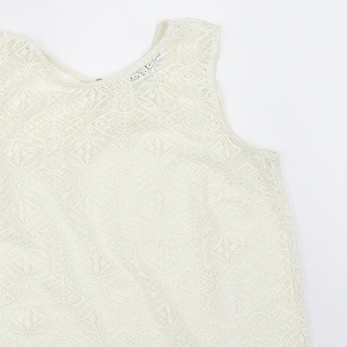 TU Womens Ivory   Basic Blouse Size 12