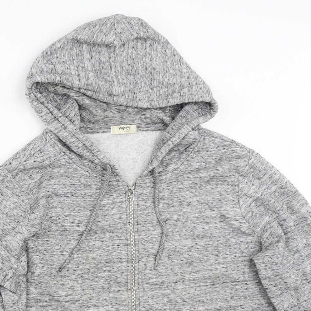 Papaya Womens Grey   Full Zip Hoodie Size L