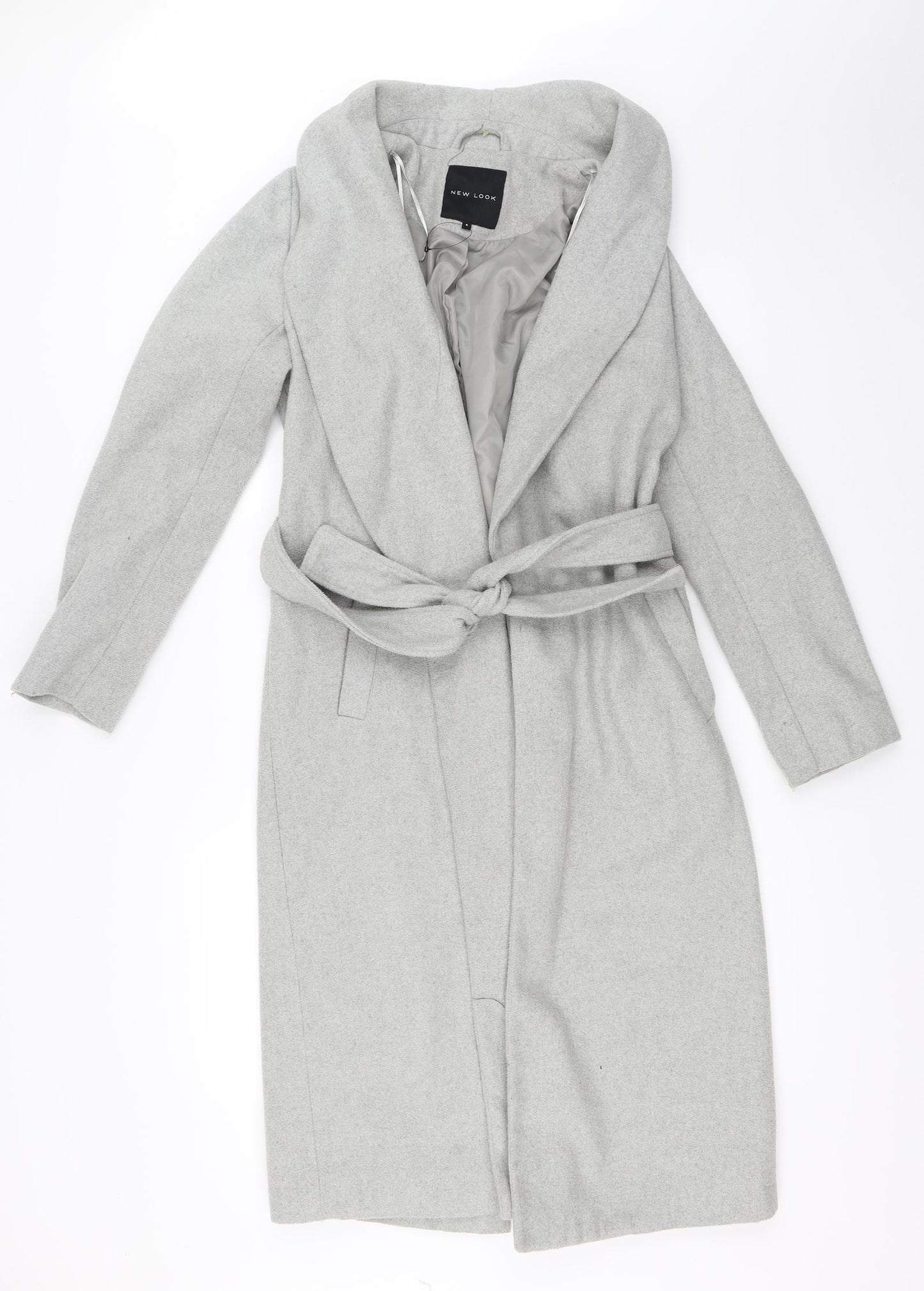 New Look Womens Grey   Overcoat Coat Size 8