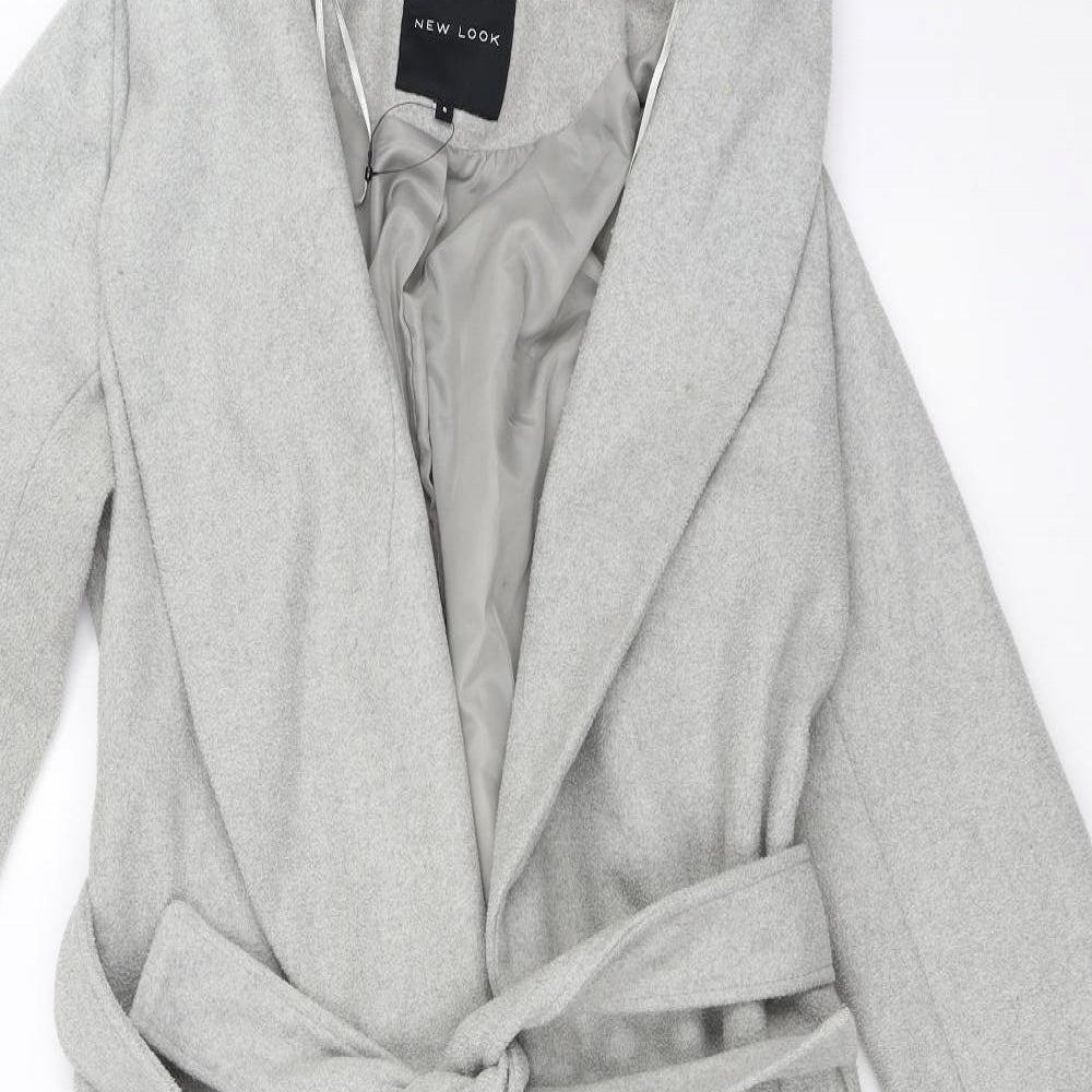 New Look Womens Grey   Overcoat Coat Size 8