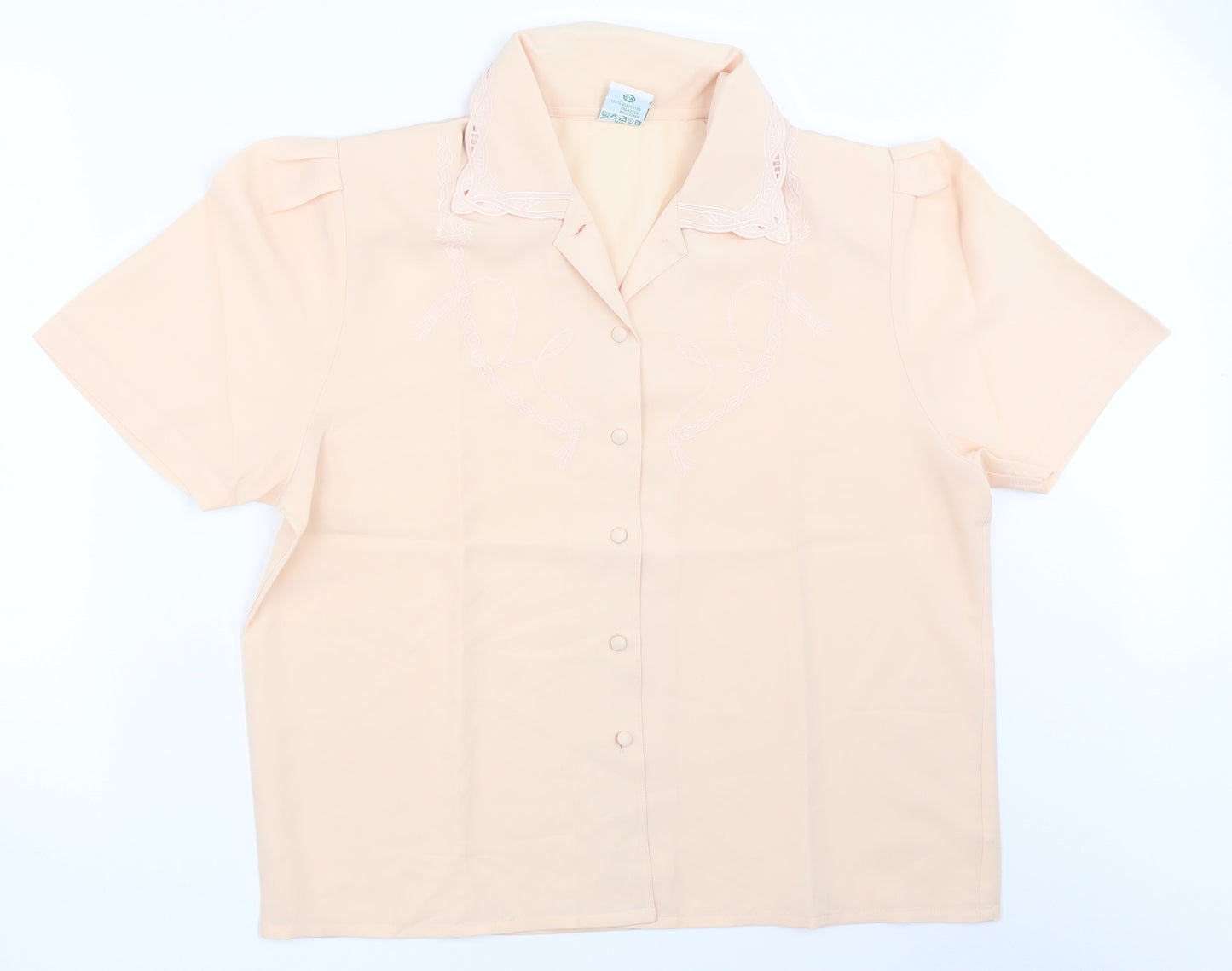 Canda Womens Beige   Basic Button-Up Size 18
