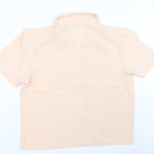 Canda Womens Beige   Basic Button-Up Size 18