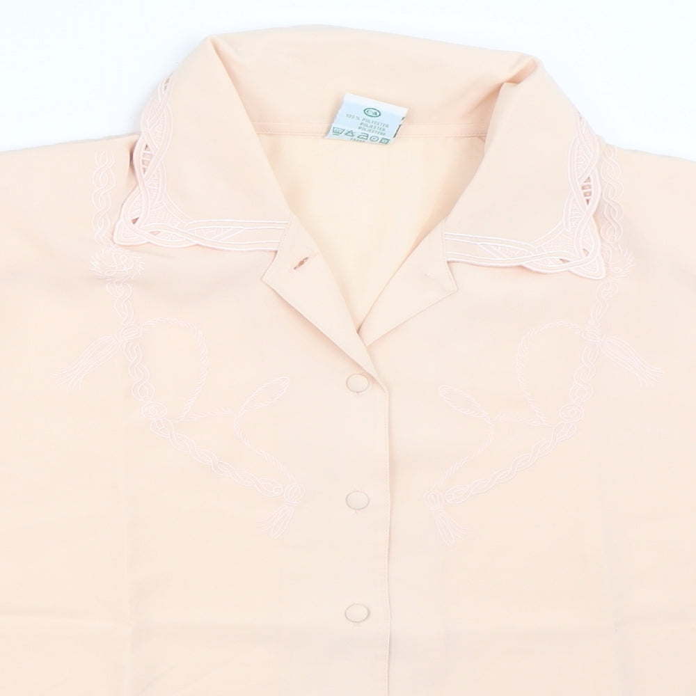 Canda Womens Beige   Basic Button-Up Size 18