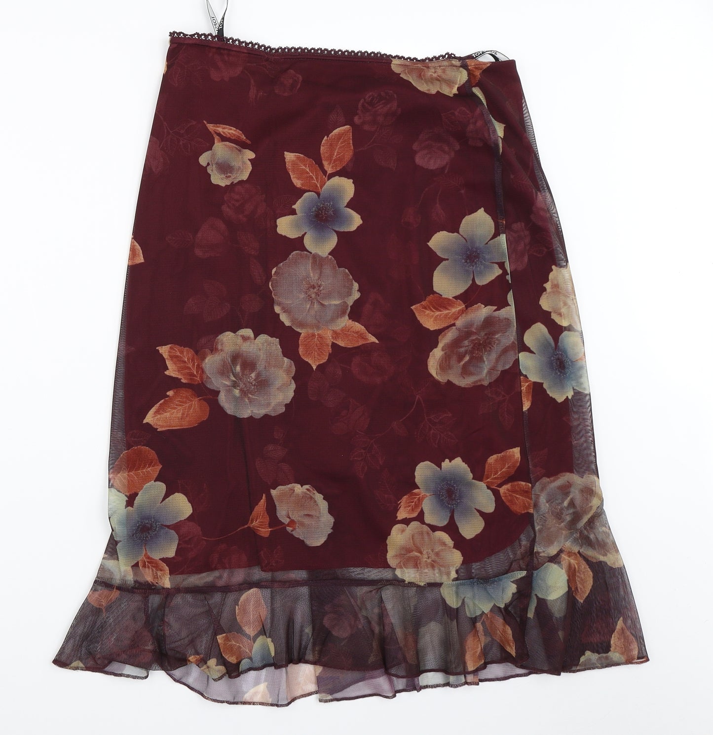 Topshop Womens Purple Floral  Straight & Pencil Skirt Size 12