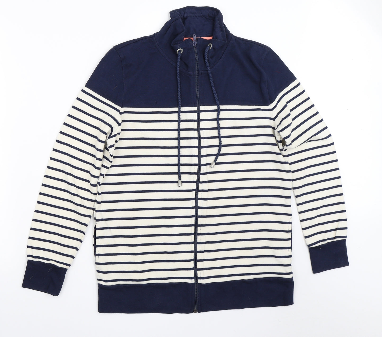 TU Womens Blue Striped  Full Zip Sweatshirt Size 12