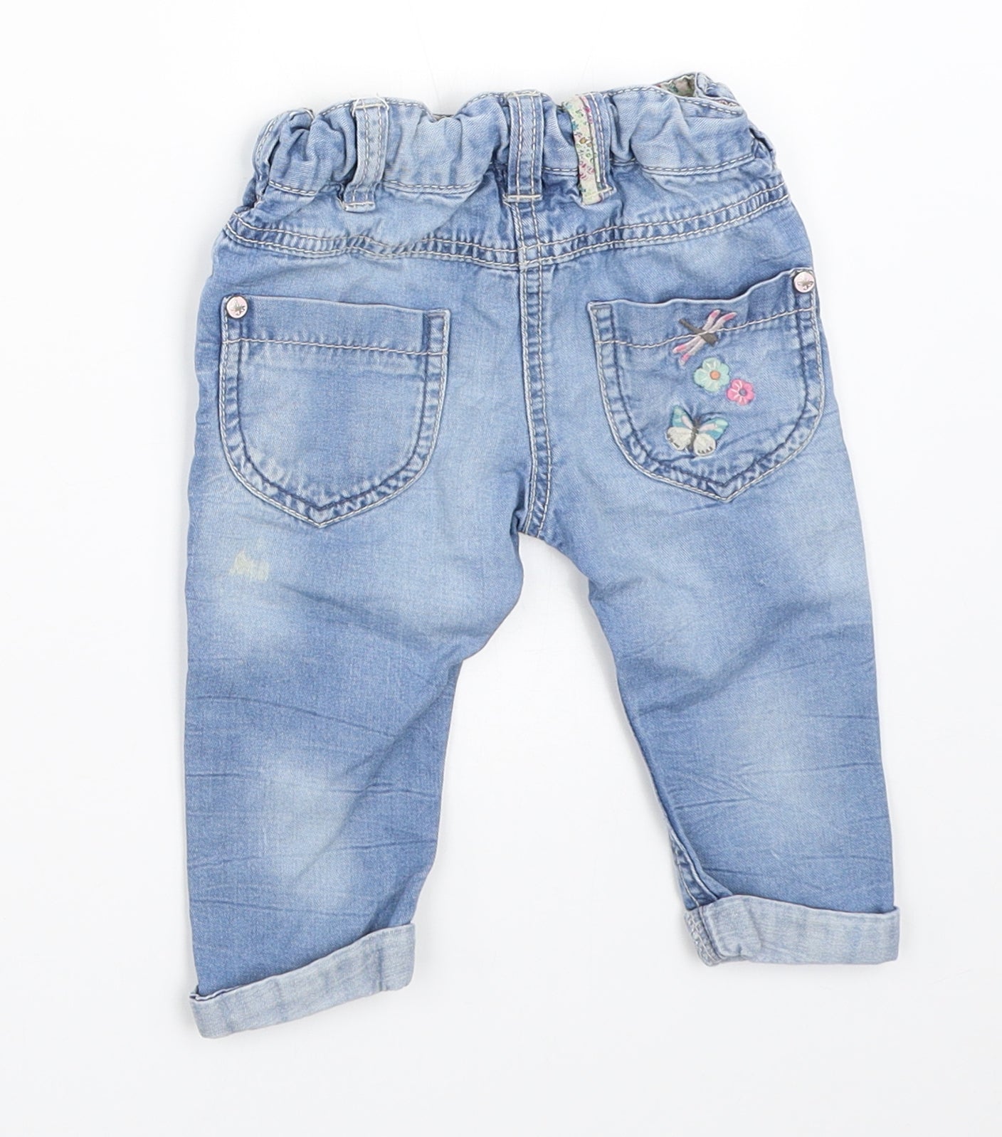 NEXT Girls Blue   Capri Jeans Size 6-9 Months