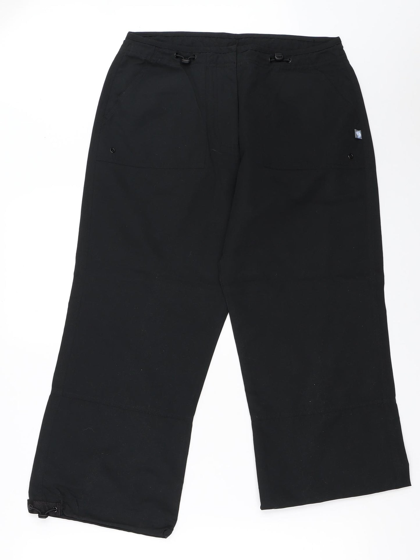 Makro Womens Black   Cropped Trousers Size 14 L23 in