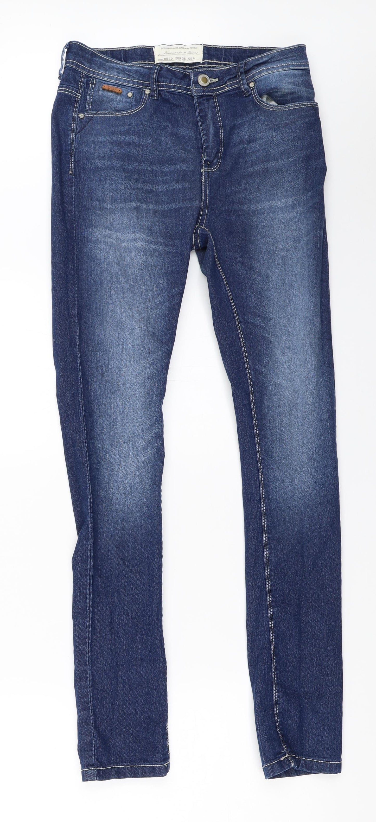 D&D Womens Blue  Denim Skinny Jeans Size 10 L29 in