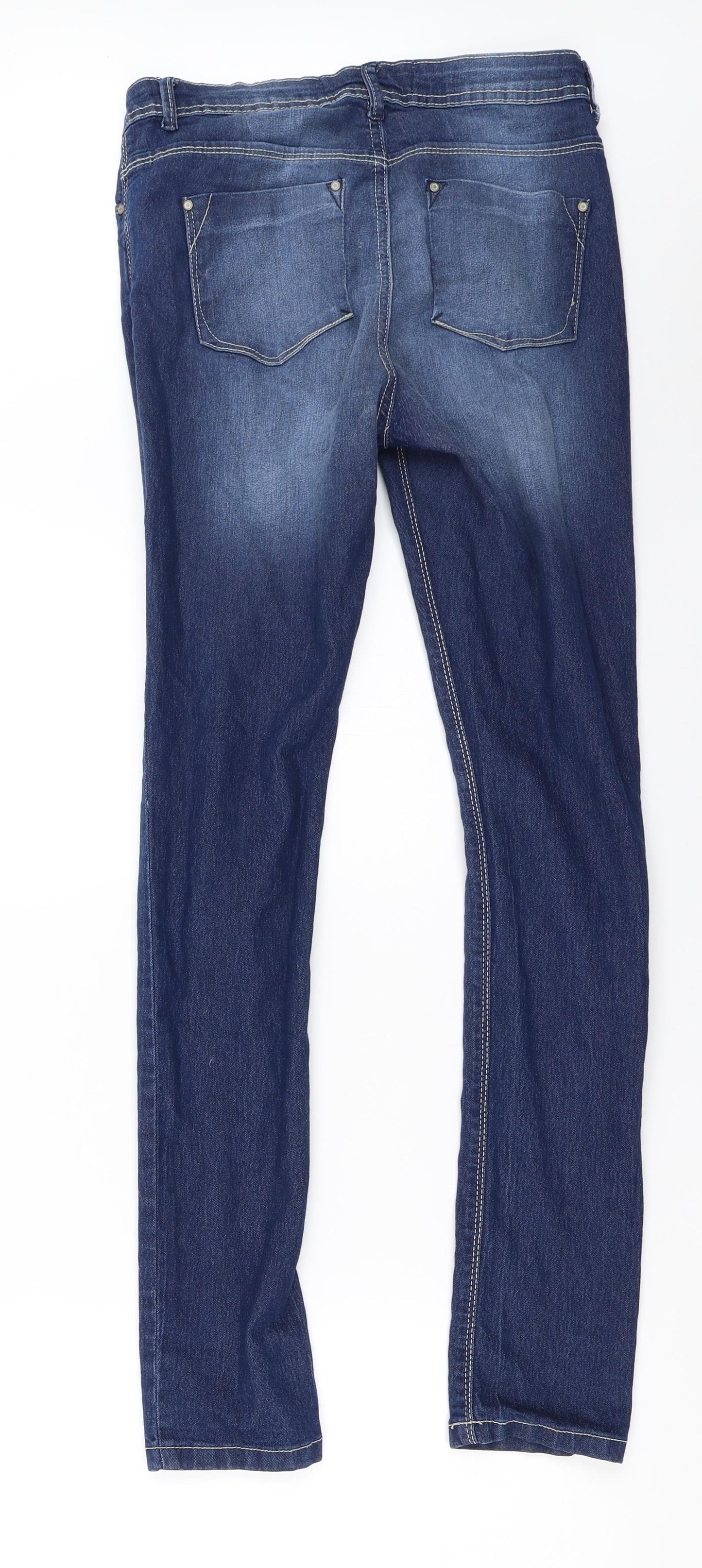 D&D Womens Blue  Denim Skinny Jeans Size 10 L29 in