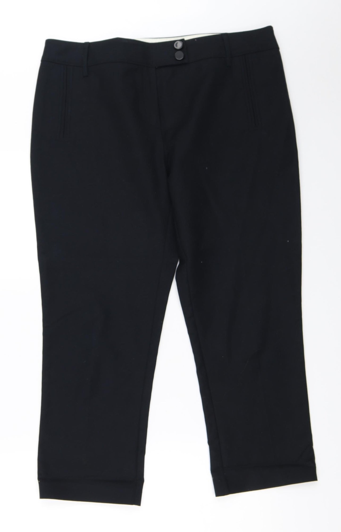 Marks and Spencer Womens Black   Cropped Trousers Size 14 L24 in