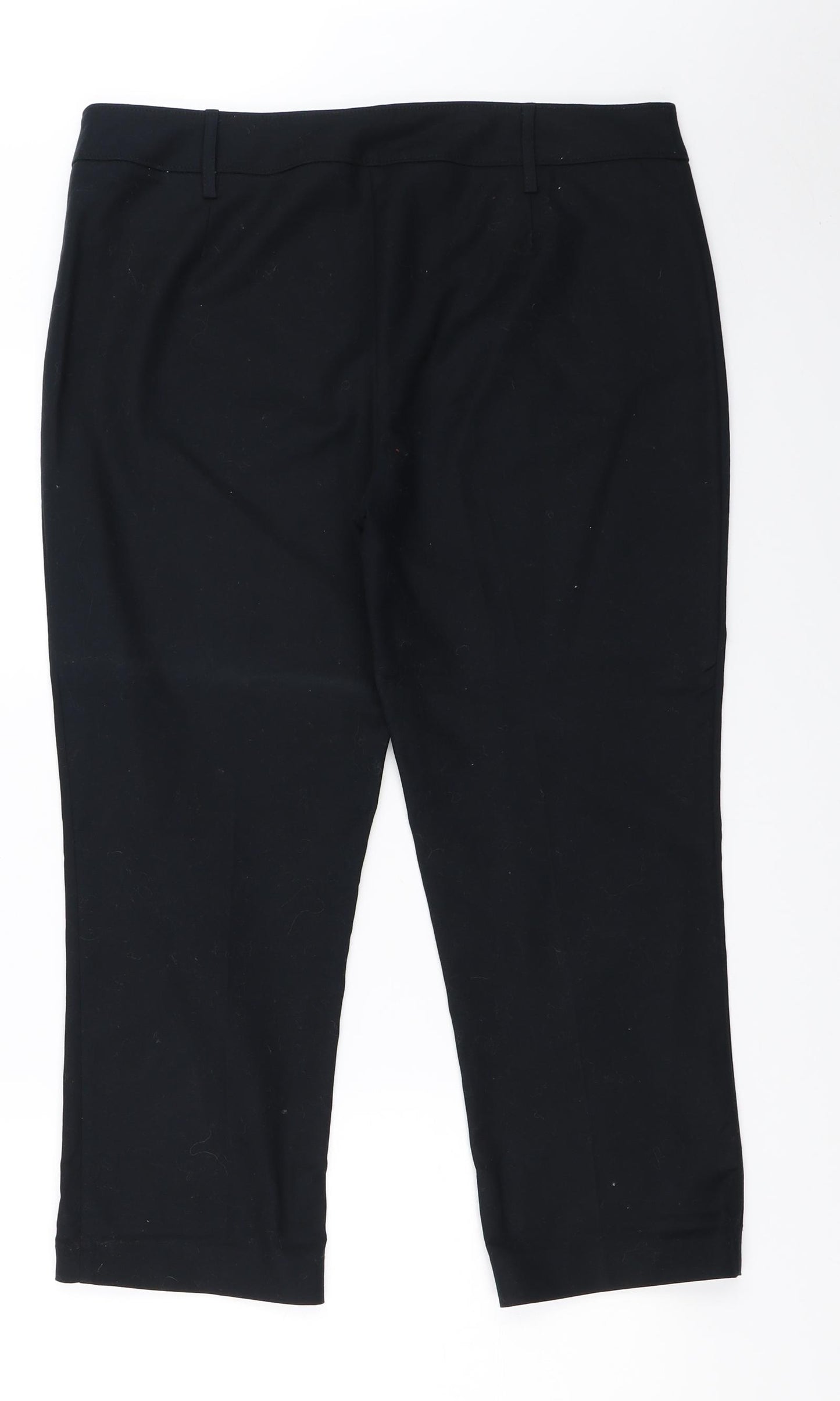 Marks and Spencer Womens Black   Cropped Trousers Size 14 L24 in