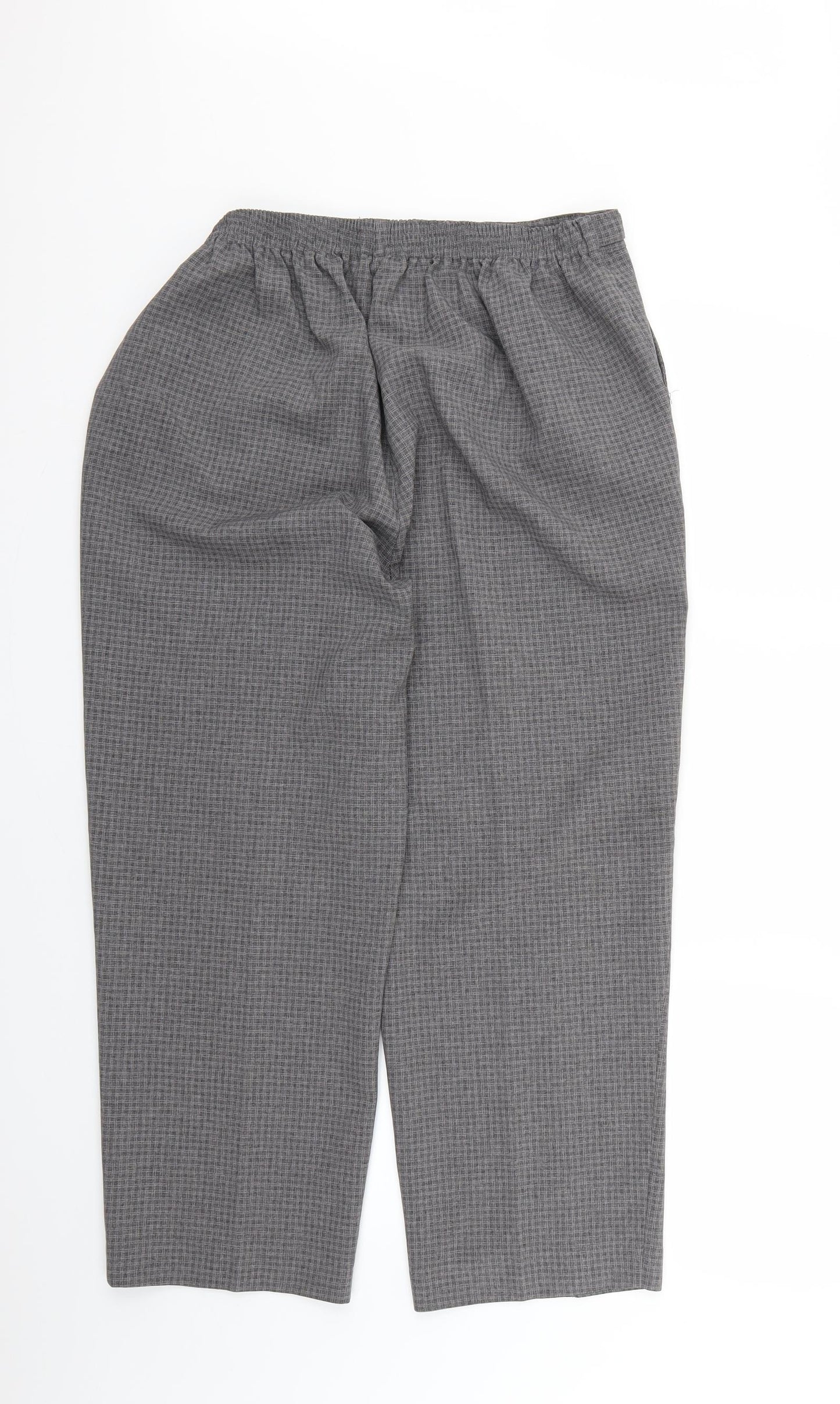 BM Womens Grey Check  Cropped Trousers Size 16 L24 in