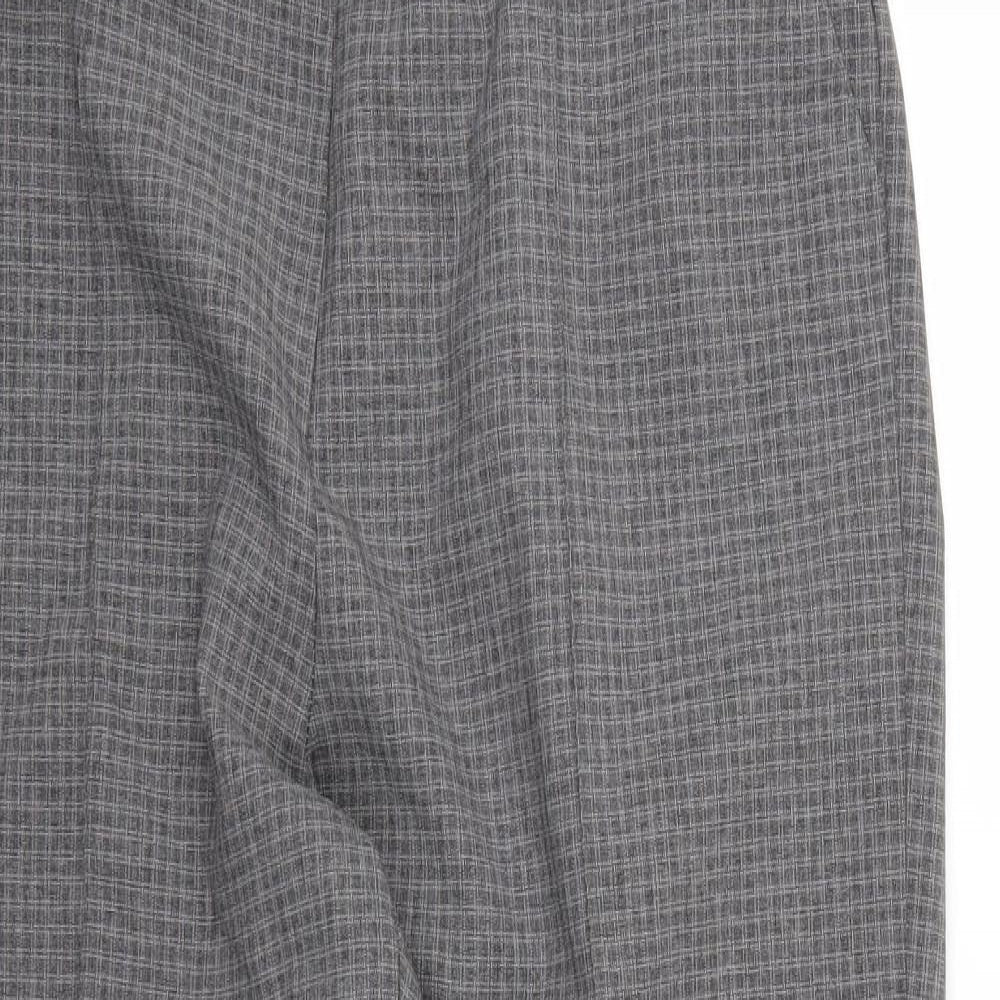 BM Womens Grey Check  Cropped Trousers Size 16 L24 in
