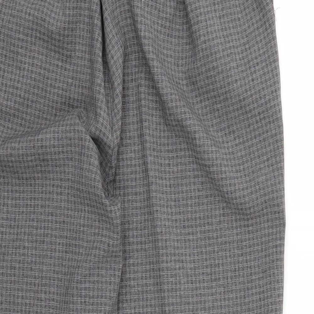 BM Womens Grey Check  Cropped Trousers Size 16 L24 in