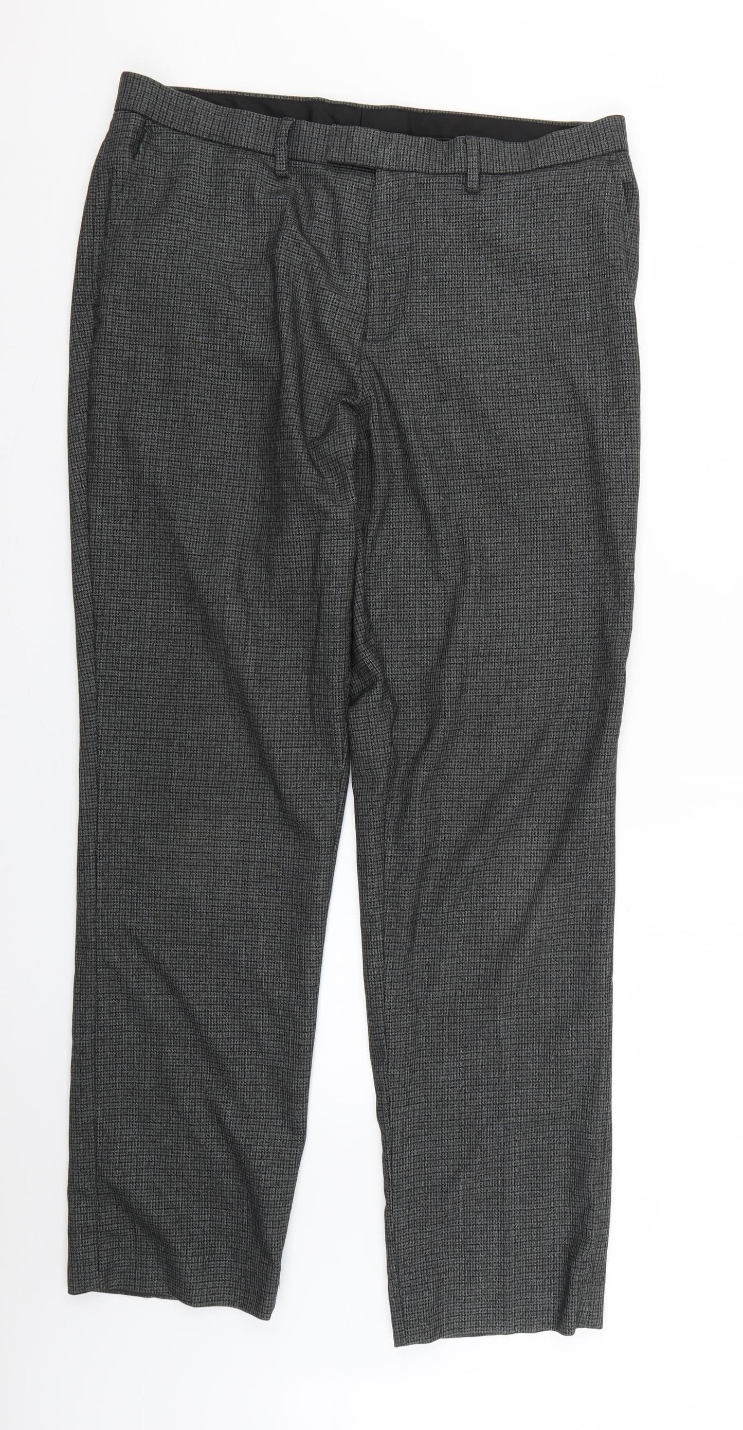 F&F Womens Grey Check  Trousers  Size 8 L29 in
