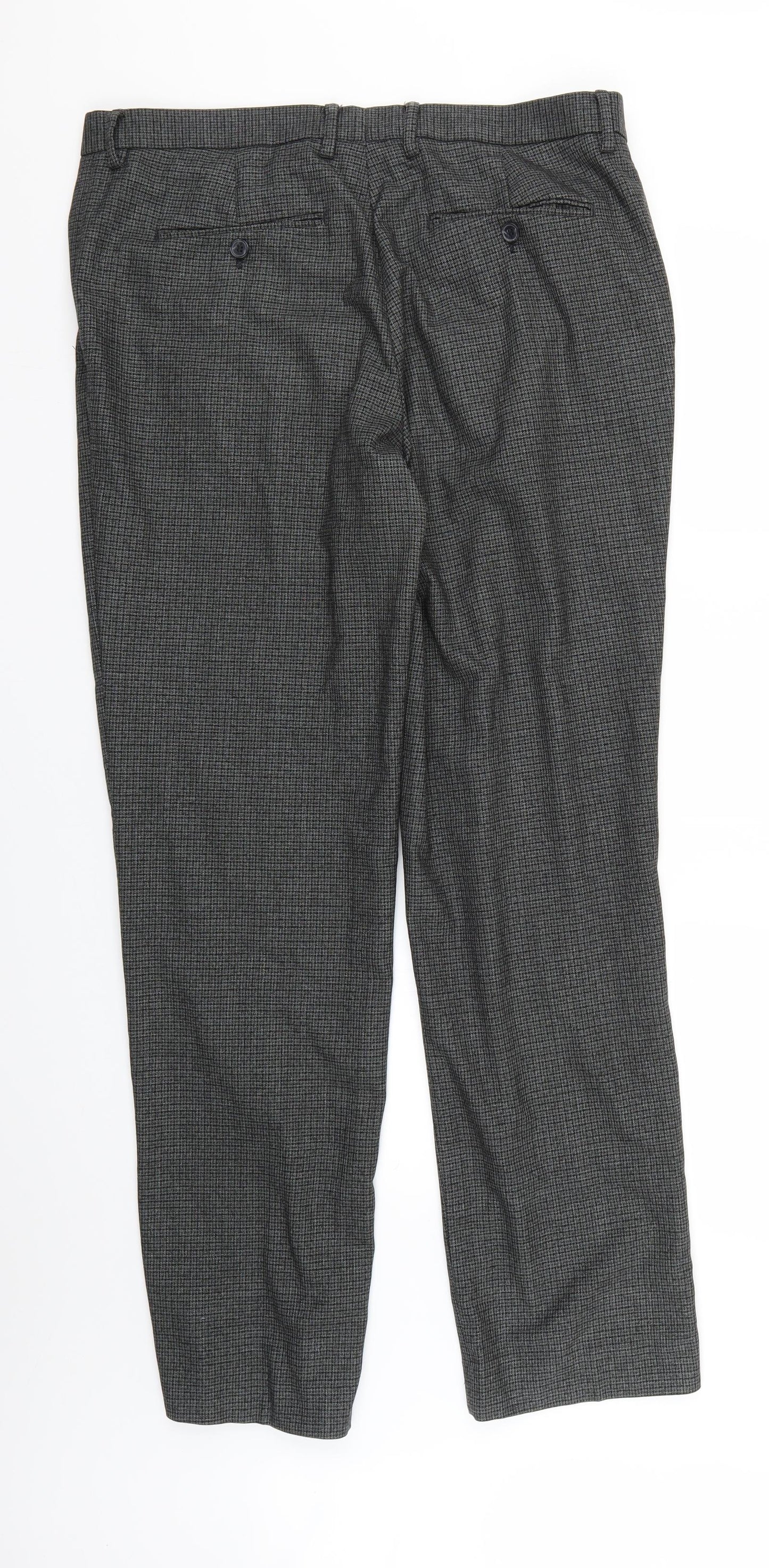 F&F Womens Grey Check  Trousers  Size 8 L29 in