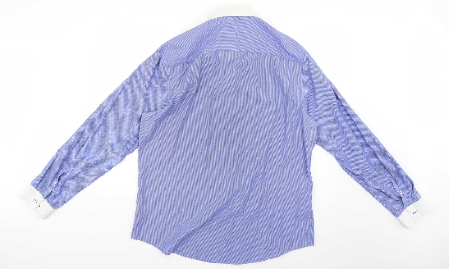 F&F Mens Blue Striped   Dress Shirt Size 16.5